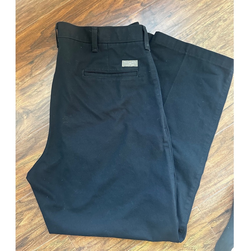 Lee Performance Khakis Mens 36x29 Blue Cotton Straight Leg Flat Front Pants